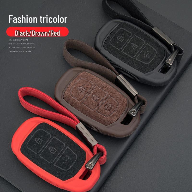 4-Button Smart Key Case: Modern Protective Cover with Key Chain