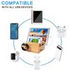 Bamboo Charging Station Organizer for Multiple Devices & Wood Desktop Docking Charging Stand Such As Cell Phone Tablets