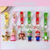 Porta-Chaves Fofo da Princesa Peach Super Mario Bros Chaveiro de PVC