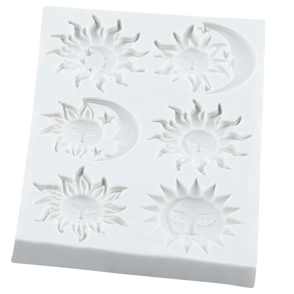 Sonne Mond Gesicht Stern Silikonform Altgriechische Mythologie Fondantformen Kuchen Dekorationswerkzeuge Cupcake Topper Süßigkeiten Harz Ton Schokolade Gumpaste Form