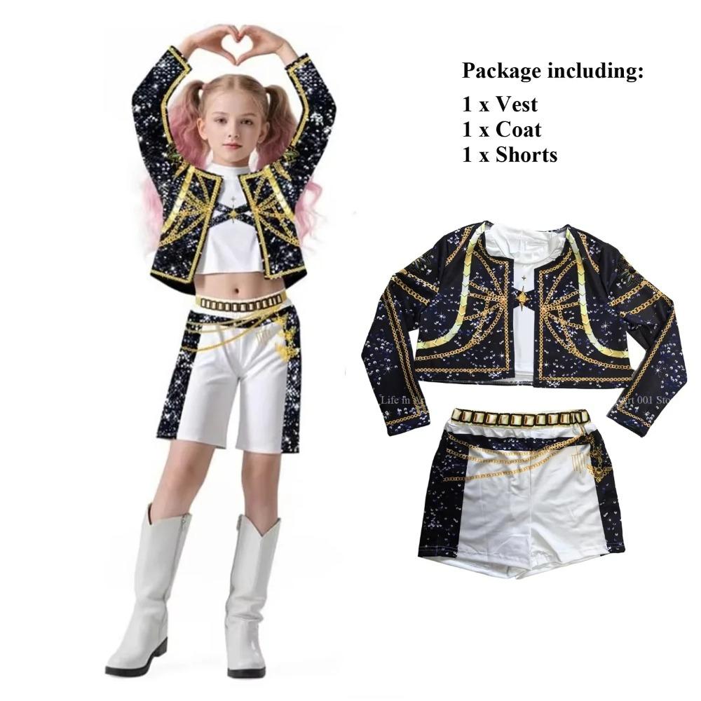 In Stock  Rumi Cosplay Coat Vest Shorts Costume Set Zoey Mira Dress Up Child Halloween Carniva Suit