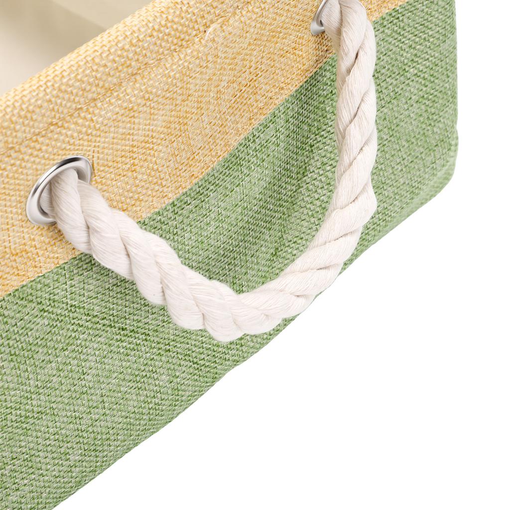 Linen Storage Basket Soft Fabric Organizer with Rope Handles Modern Nordic Style Lightweight Storage Box for Bedroom