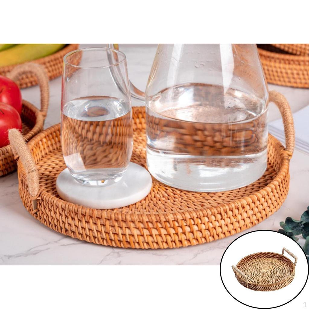 Handcrafted Bamboo Serving Tray with Stylish Wooden Handles