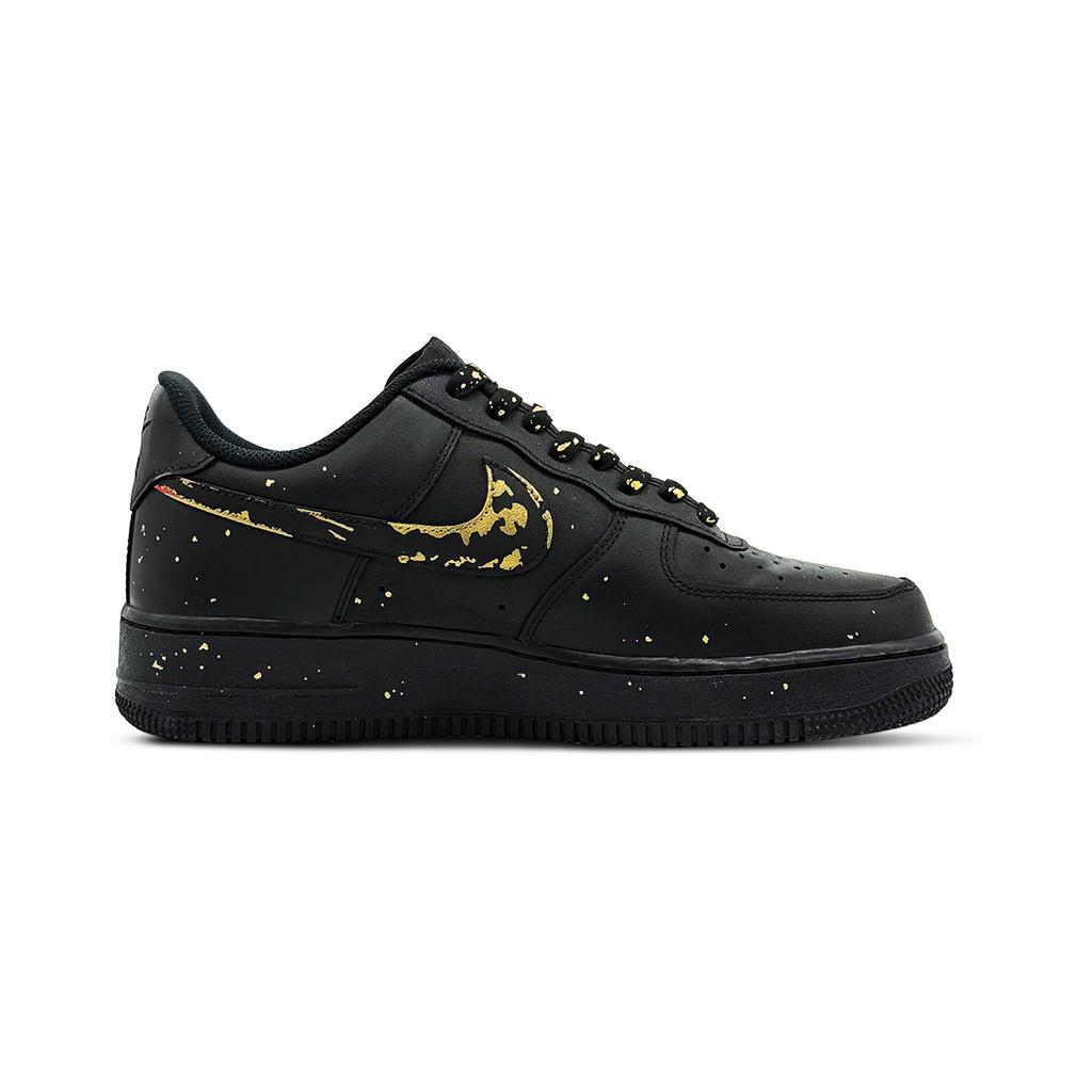 Nike Air Force 1 Golden Horse Brings Fortune Abrasion Resistant Low top Skateboard Shoes Unisex Black Gold CW2288-001(Team827-)