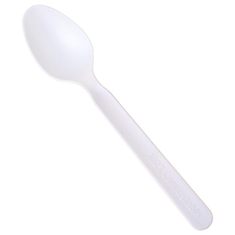 Disposable Biodegradable PLA Cutlery Set: Knife, Fork, Spoon with Long Handle and Thick Design