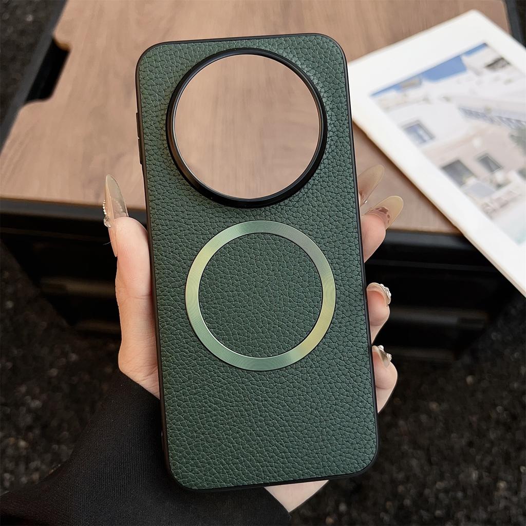 For Huawei Mate 80 Magnetic Case Litchi Texture PU Leather + TPU Phone Back Cover
