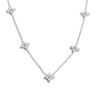 Yhpup Stainless Steel Cubic Zirconia Flower Chain Necklace High Quality Spring Summer Popular Dainty Thin Jewelry Accessories
