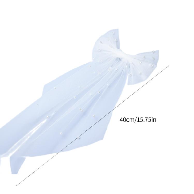 Wedding Veil Hair Clip Bride Veil DoubleLayer Bowknot Veil Bridal Headpieces