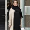Autumn and winter new women's scarf thickened warm solid color fringed scarf versatile warm knitted shawl scarf