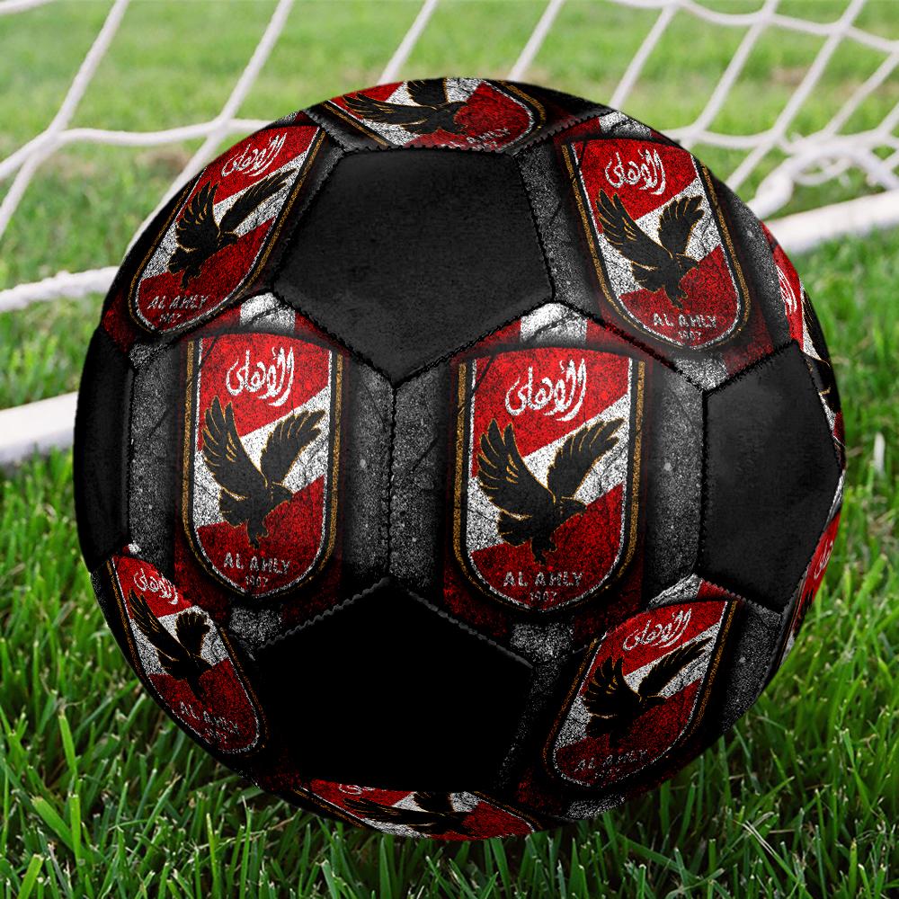 Al Ahly Sporting Club Soccer Ball, colorful, suitable for all ages, machine-stitched, PVC material, competition grade, durable and high bounce