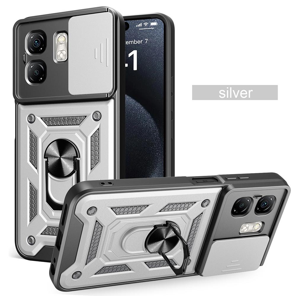 Slide Lens Camera Protect Armor Funda for Infinix Smart 9 Case Magnetic Rotate Ring Stand Holder Cover for Infinix Hot 50i Case