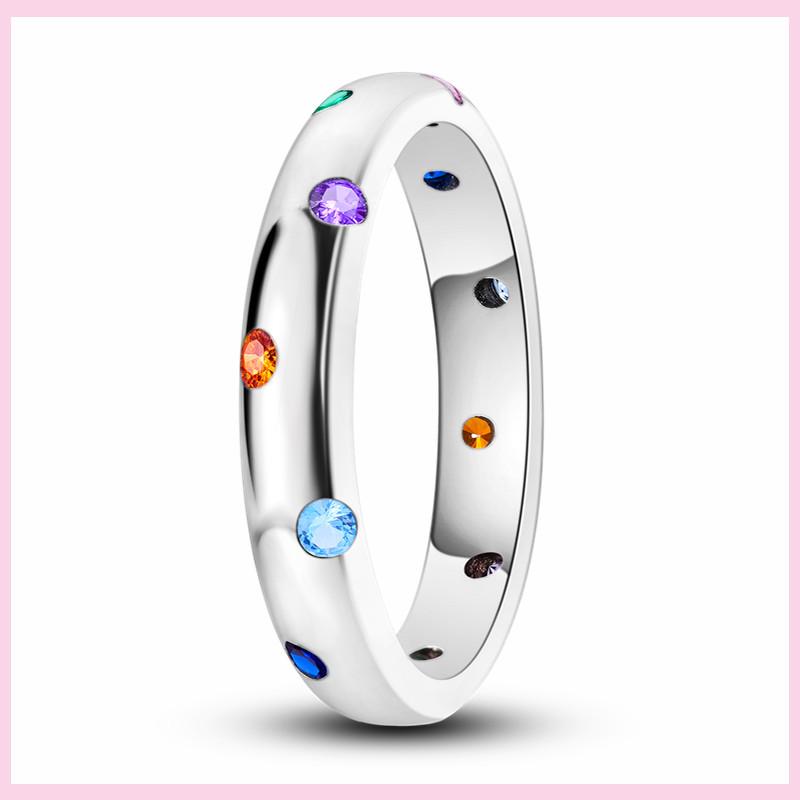 NEW Fashion 925 Silver Simple Infinity Finger Ring For Women Sparkling Twisted Stackable Rings Popular Anillo Engagement Jewelry