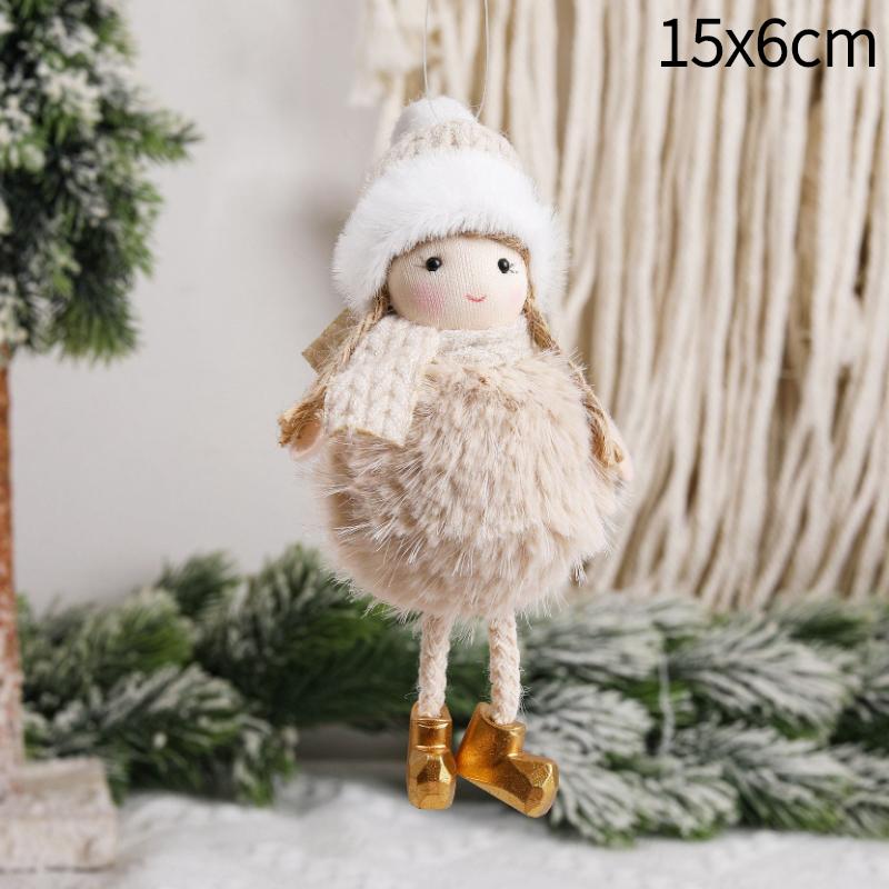 2025 Christmas Angel Dolls Plush Girl Christmas Tree Decorations for Home Navidad Ornaments Xmas Pandent New Year Gifts for Kids