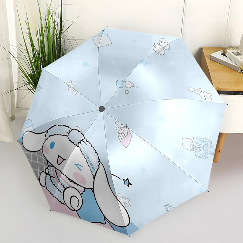 1pc CINNAMOROLL umbrella automatic open/close, 8-Rib Durable Frame, Compact Folding Design, Ideal Birthday/Holiday Gift 1200A