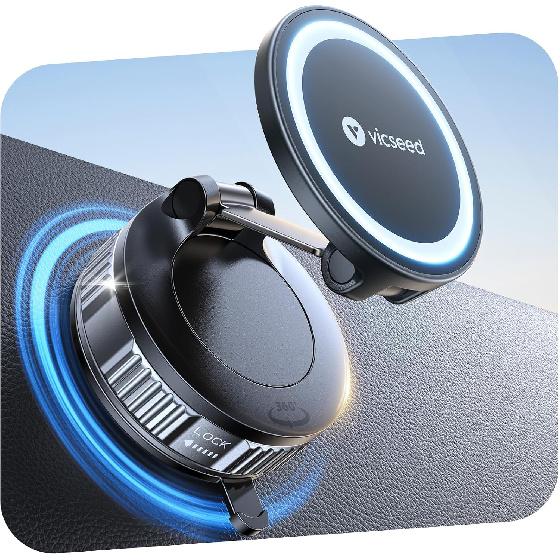 VICSEED for MagSafe Car Mount [Upgraded 98LBS Strongest Suction,Won't Break