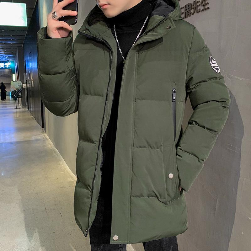 Men's Korean Style Cotton Jacket - Autumn/Winter 2024, Trendy Plus Velvet, Thickened Outerwear
