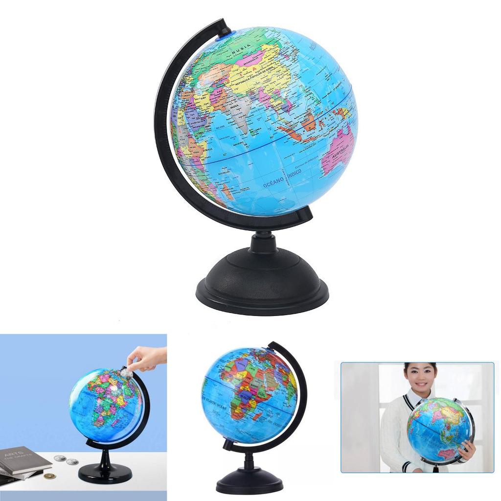 Vibrant Blue Pvc Globe 14.16cm High Definition Earth Model For Classroom Learning In English And Chinese