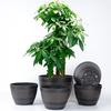 Flowerpot with Built-In Drainage System Rustic Style Garden Container Entryway Decorative Planter Barrel Flowers Herbs Vegetables Small Shrubs Balcony