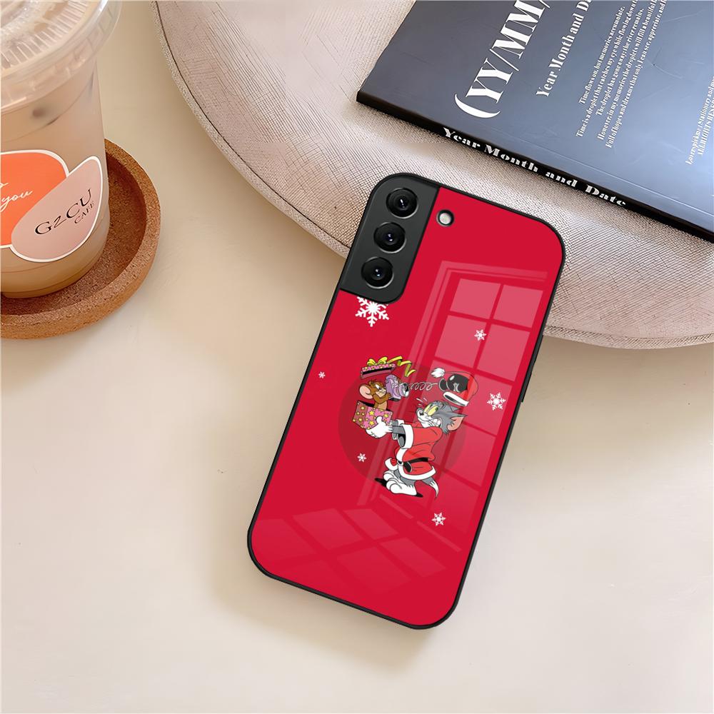 Couple J-JerryS Mouse TomS Phone Case Glass For Samsung Galaxy S20 S25 S21 S22 S24 S23 Ultra Fe Plus A54 A16 A24 A55 A53 M54 Coq