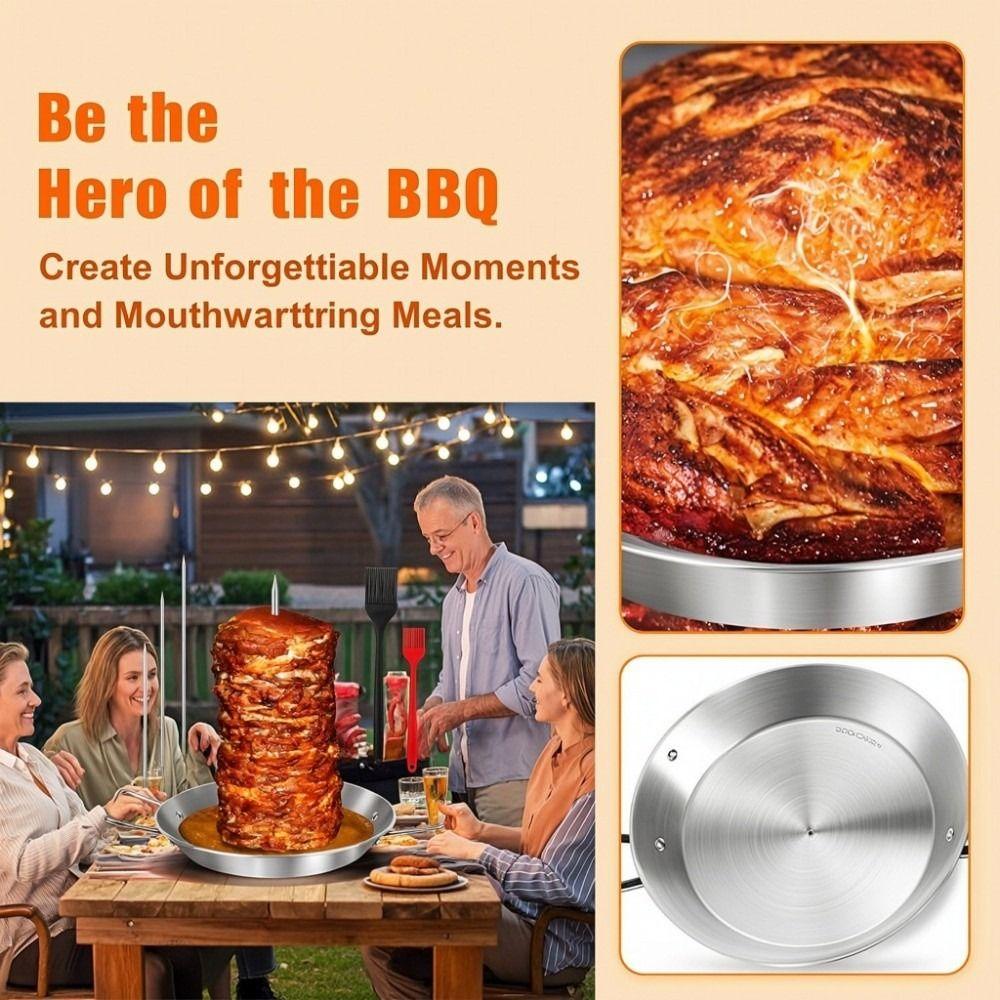 Removable Spikes Vertical Skewer Grill Set Stainless Steel Skewer Grill Set Outdoor Garden