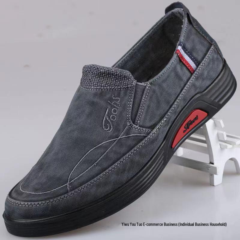 2025 Men's Slip-On Canvas Shoes: Wear-Resistant, Non-Slip, Casual Footwear for Spring and Autumn