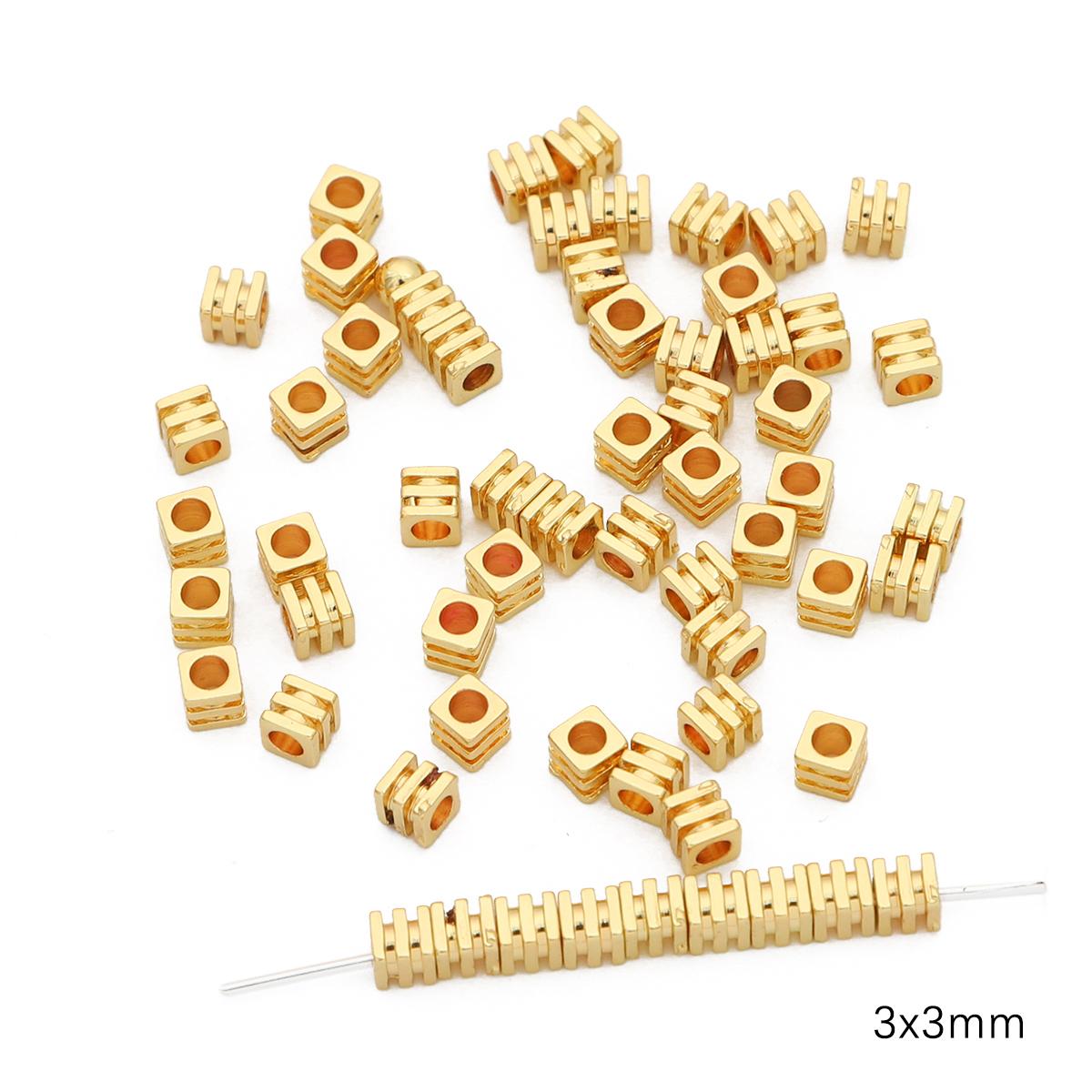 

10 шт. медные бусины-разделители, подвески для изготовления ожерелья, браслета, ювелирных изделий своими руками 3mm золотой