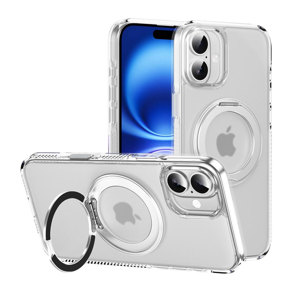 KEYSION Coque de protection pour iPhone 16 Pro Max 16 Plus avec bouton de contrôle tactile et anneau magnétique MagSafe 360, chargement sans fil, mat et transparent