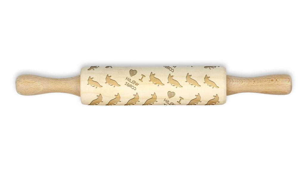 Welsh Corgi – Small rolling pin with a dog, patterned dough roller | Art-Dog