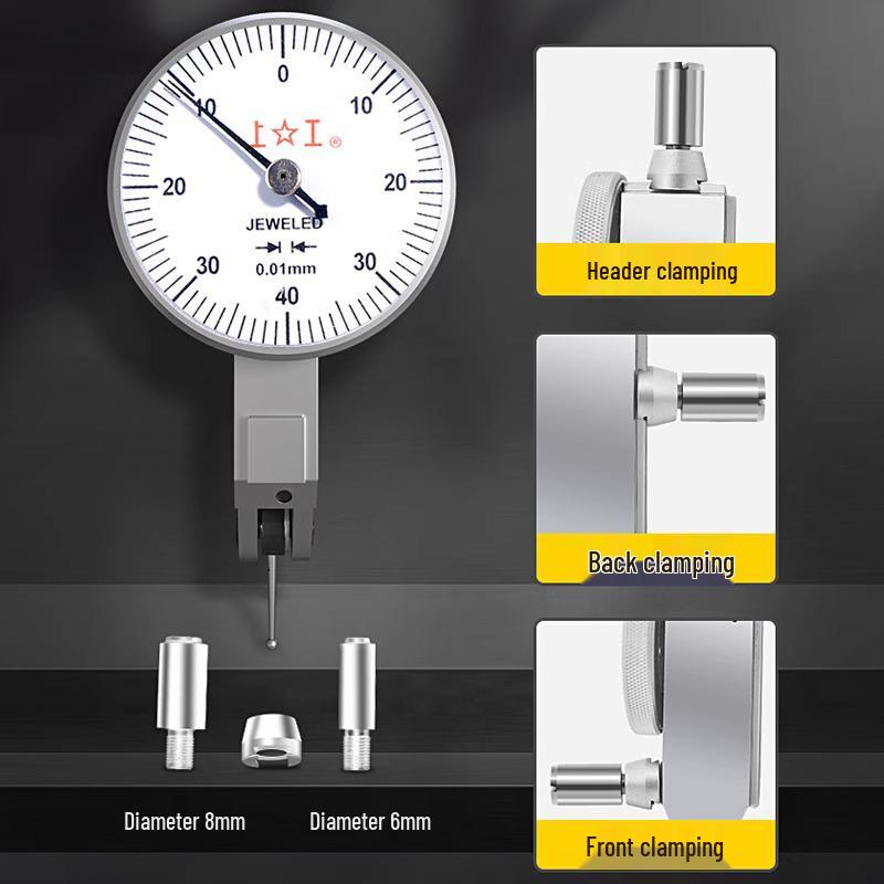 Shang Gong Micrometer & Lever Dial Indicator Set: 0-0.8mm/0.01mm, 0-0.2mm/0.001mm Calibration Tool.