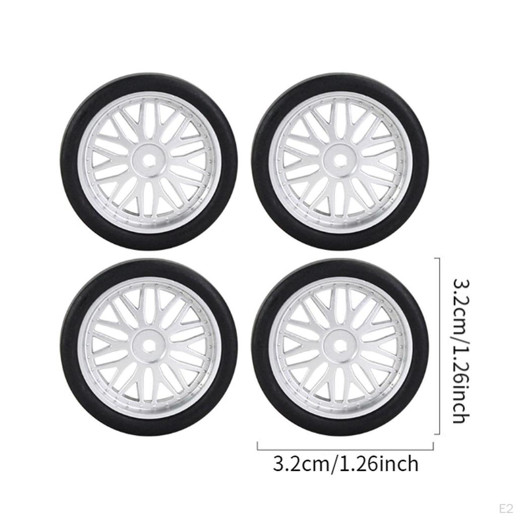 4 Pack RC Drift Tyres 32mm Diameter for 1/18 Scale Car