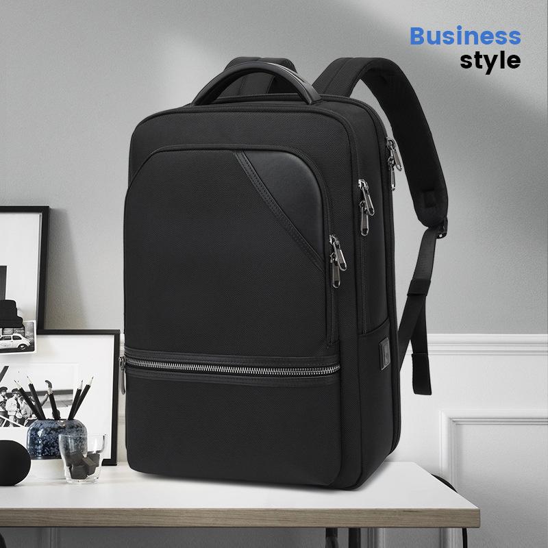 Men's High-End Genuine Leather Large Capacity Laptop Backpack for Business and Travel