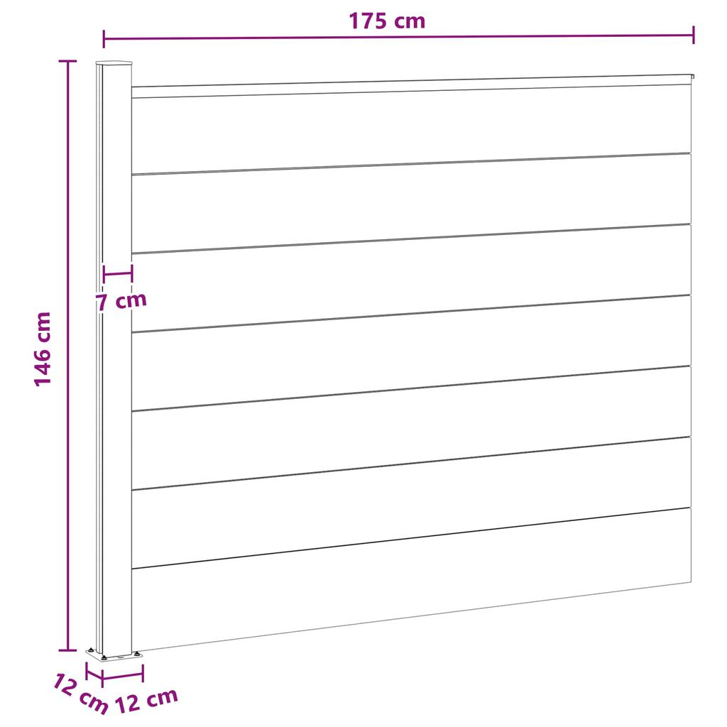 WPC and Aluminum Fence Panel Brown
