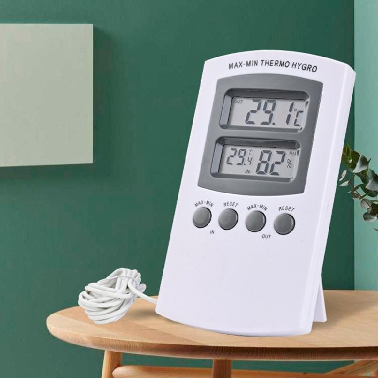 Indoor Outdoor Thermometer Hygrometer LCD Display Office Monitor Equipment Tool