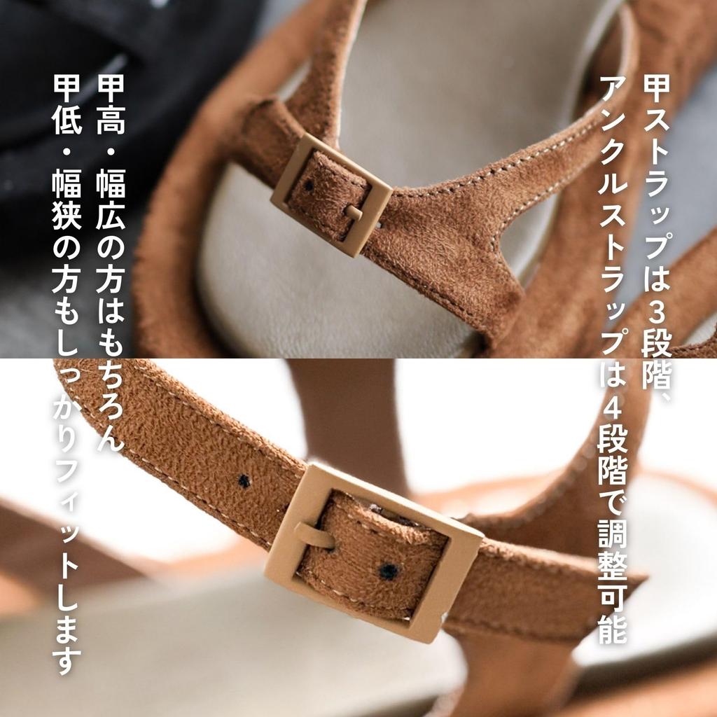 buckle sandals for size [Sest] Thick-soled women, L, brown, dns7905-BRS-L