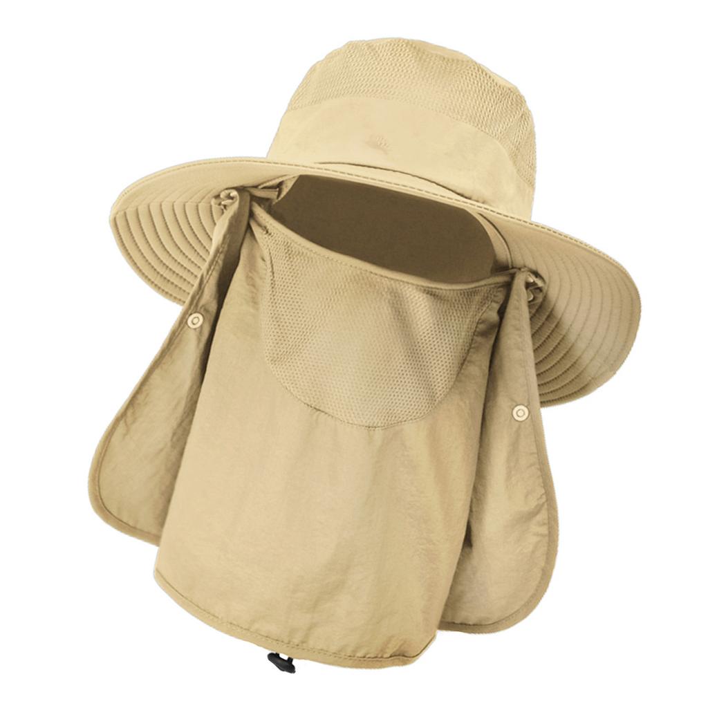 Sun Hat UV Protection Wide Brim Neck Flap Face Cover Multifunctional Cap for Hiking Fishing Beach
