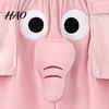Herren Shorts Pyjamahose Cartoon Elefantendekor Elastischer Bund Lässig Paar mit verstärkten Taschen Locker Nachtwäsche Leicht