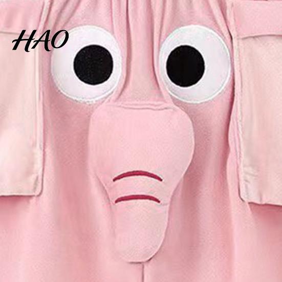 Herren Shorts Pyjamahose Cartoon Elefantendekor Elastischer Bund Lässig Paar mit verstärkten Taschen Locker Nachtwäsche Leicht