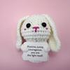 Mini Cute Positive Energy Bear Hug Pocket Dolls Handmade Wool Animal Knitting Desktop Ornaments Christams Gift Home Room Decor