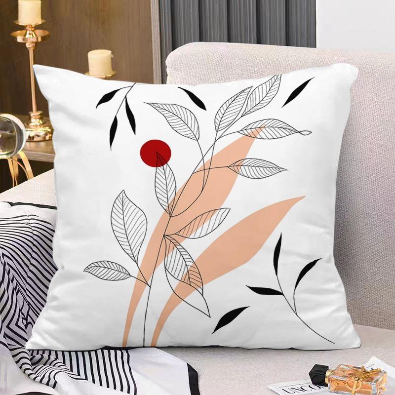 Artistic Floral Print Decorative Pillowcase Bedroom Living Room Square Cushion Pillowcase
