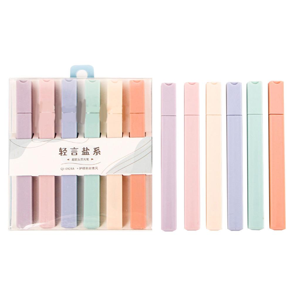 6 Farben Highlighter Set Weiche Textmarker Ästhetische Pastellfarben Tagebuch Planer Notizen Büro Schulbedarf
