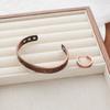 European and American Copper Vintage Simple Double Ring Pattern Magnet Energy Ring Bracelet Set