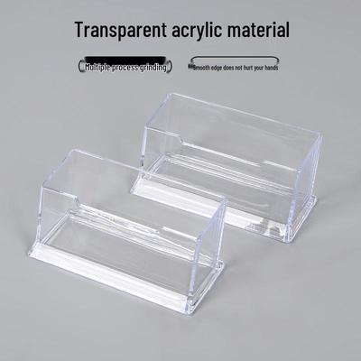 Acrylic Desktop Business Card Holder - Transparent Office Supplies Stand