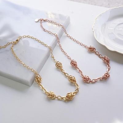 Bellemann Princess Ribbon Women's Chain Rose Necklace Gold Choker
