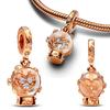 Bead Charms Copper Gold Plated Transparent Love Snowflake Snow Scene Charm Diy Bracelets Womens Jewellery Making Gift