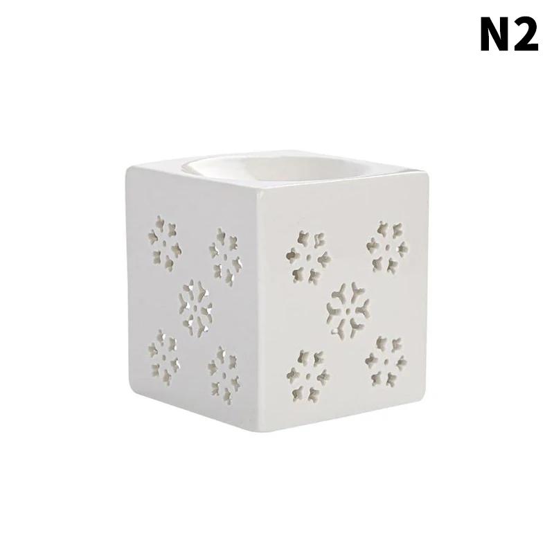 White Ceramic Incense Burner Candle Essential Oil Aromatherapy Diffuser Hollow Heating Stove Middle East Home Decor Ornament