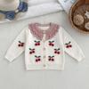 Personalized Pure Cotton Knitted Baby Girl Sweater & Cardigan Set with Logo Printing