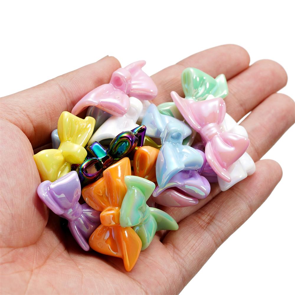 10Pcs/Lot 18*39.5mm Acrylic Bow Tie Shape Loose Spacer Beads for DIY Jewelry Making Bracelet Earrings Necklace Accessories