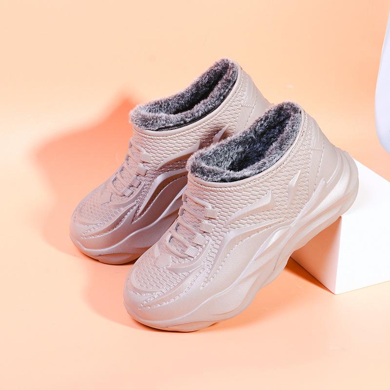 Waterproof snow boots winter velvet thickened warm outer wear water shoes rain boots rain shoes integrated cotton shoes