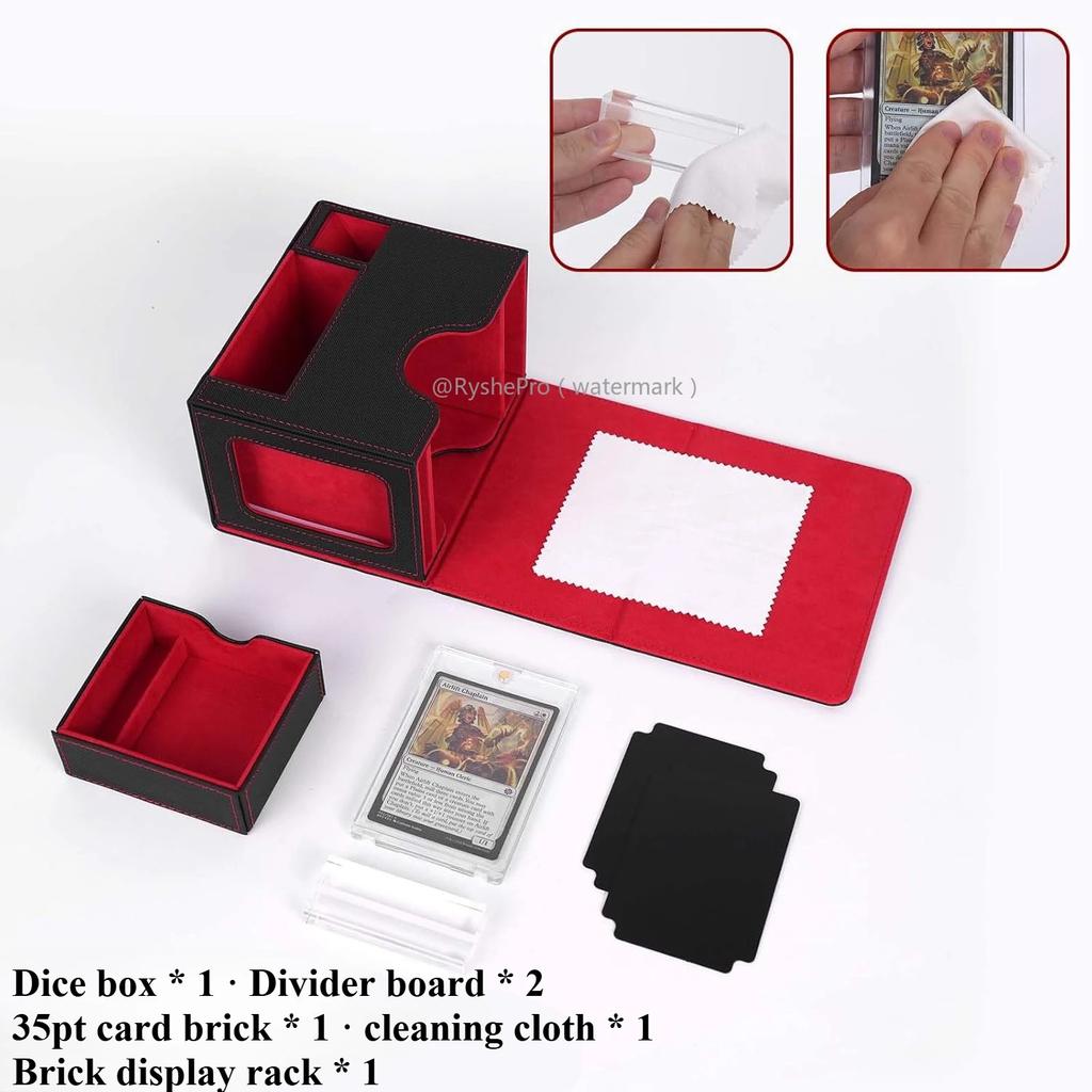 Commander Deckbox UP Leder Magnetverschluss Sammelkarten Aufbewahrungsbox mit Würfelfach Bietet Platz für 120+ für YuGiOh MTG TCG Sportkarten