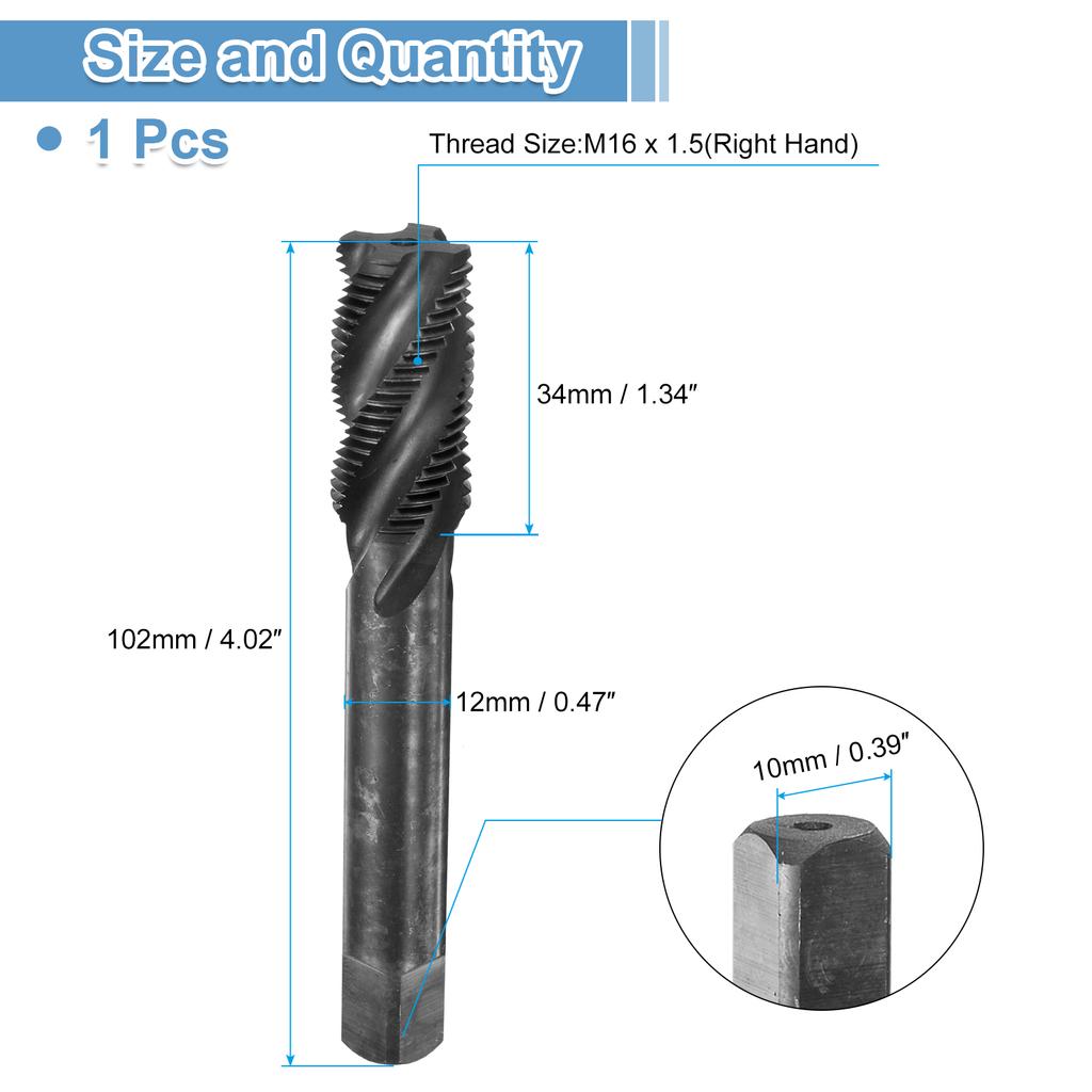 Spiral Flute Thread Tap Metric Machine Taps M7 M8 M10 M12 M14 M16 M18 M20 M22 HSS6542 Nitrided Coated